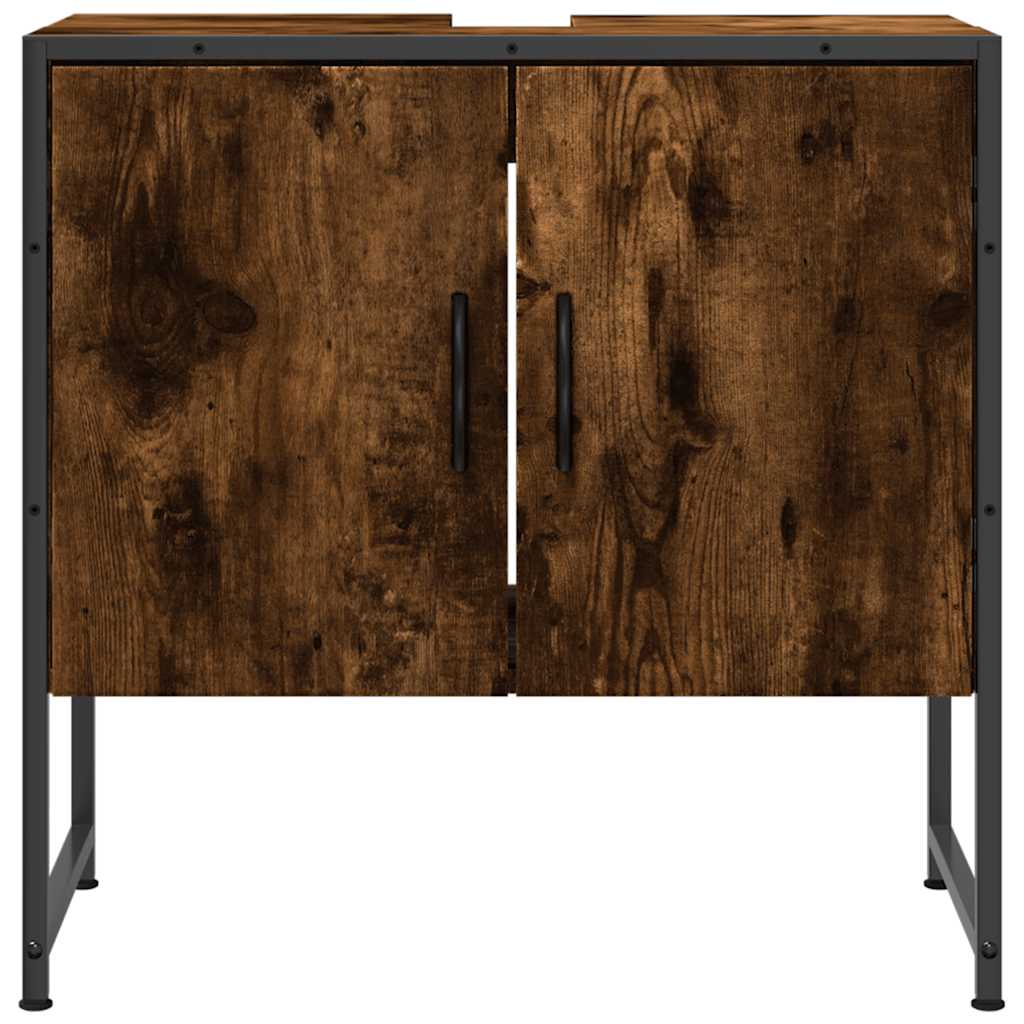 Mobile Lavabo Bagno Rovere Fumo 60x33x60 cm Legno Multistrato | homemem39