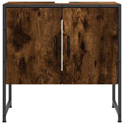 Mobile Lavabo Bagno Rovere Fumo 60x33x60 cm Legno Multistrato | homemem39