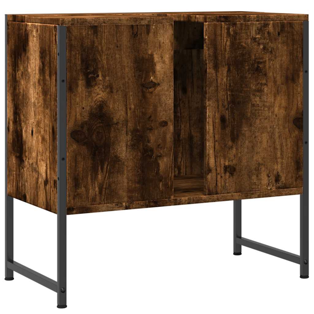 Mobile Lavabo Bagno Rovere Fumo 60x33x60 cm Legno Multistrato | homemem39