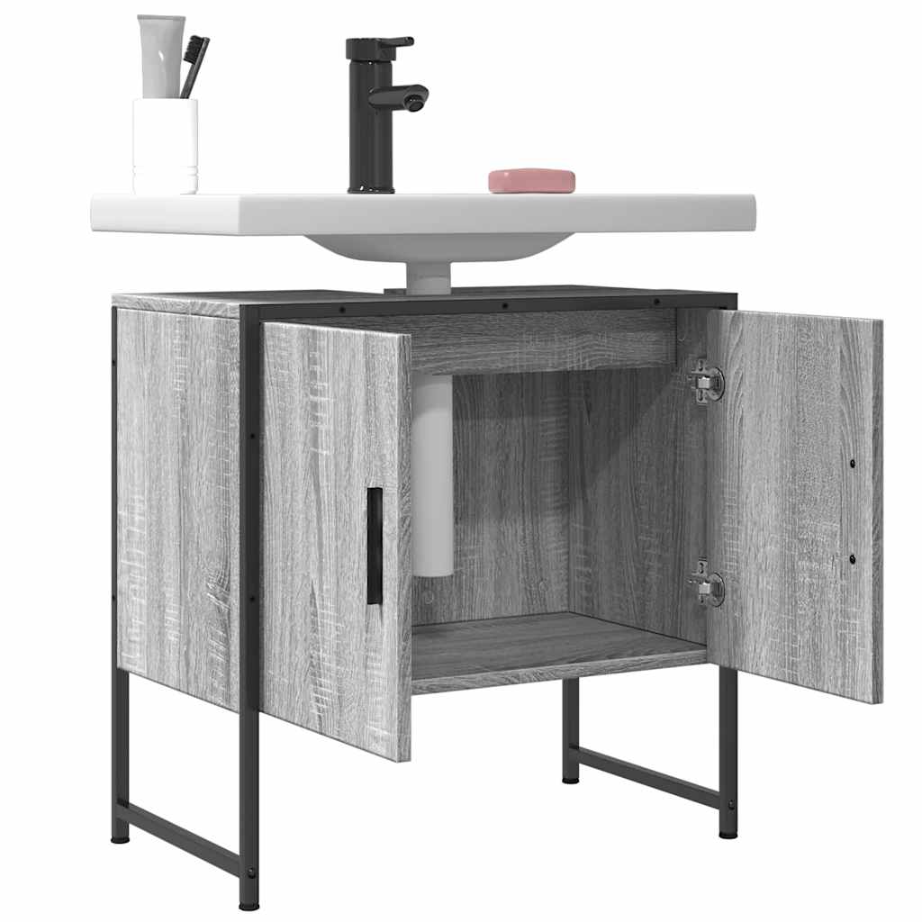 Mobile Lavabo Bagno Grigio Sonoma 60x33x60 cm Legno Multistrato | homemem39