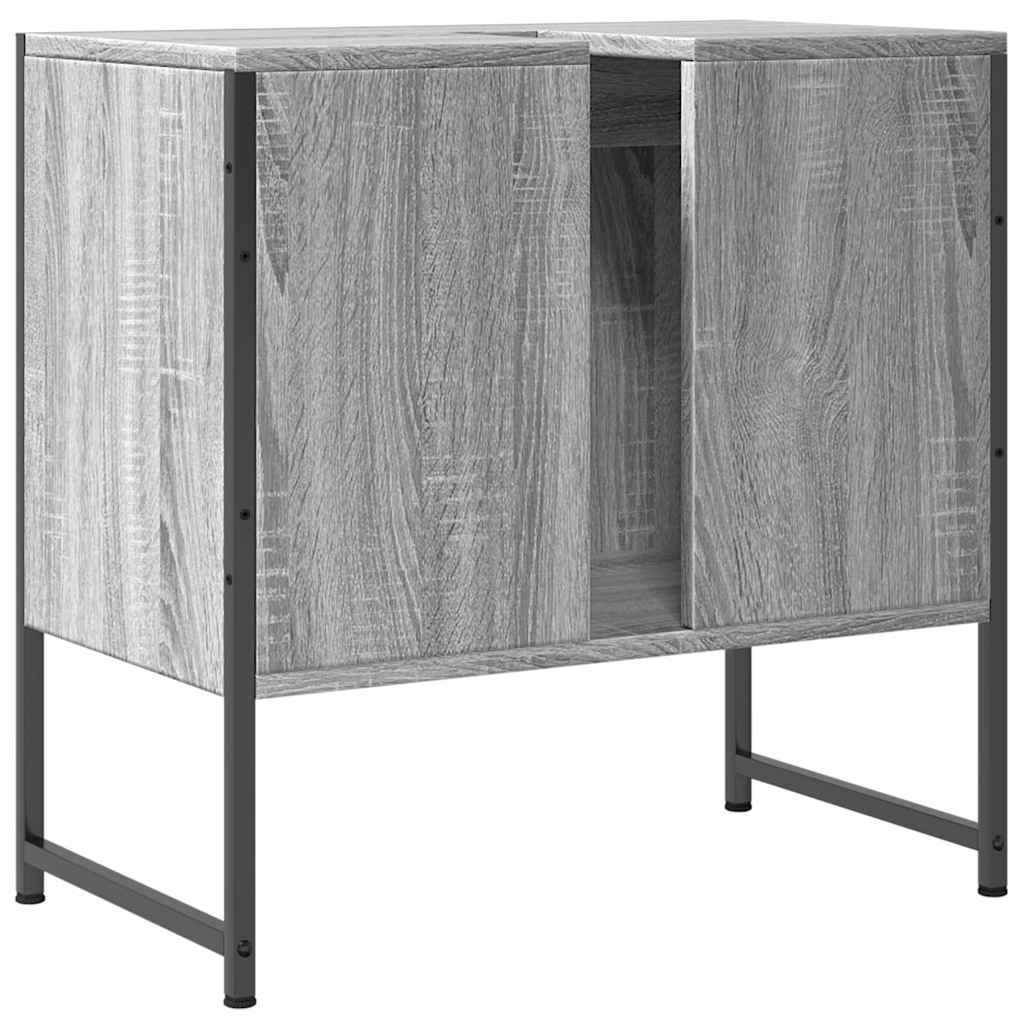 Mobile Lavabo Bagno Grigio Sonoma 60x33x60 cm Legno Multistrato | homemem39