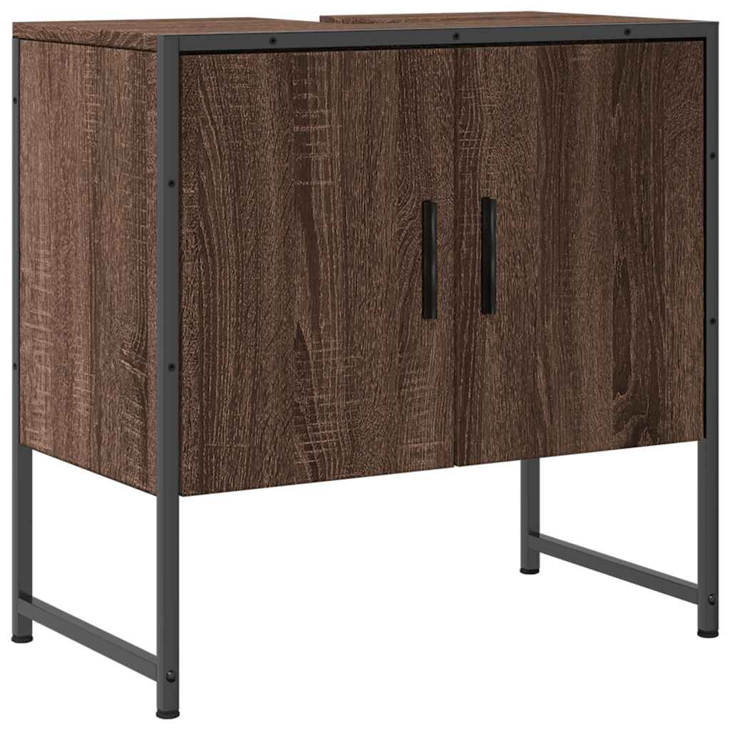 Mobile Lavabo Bagno Rovere Marrone 60x33x60cm Legno Multistrato | homemem39