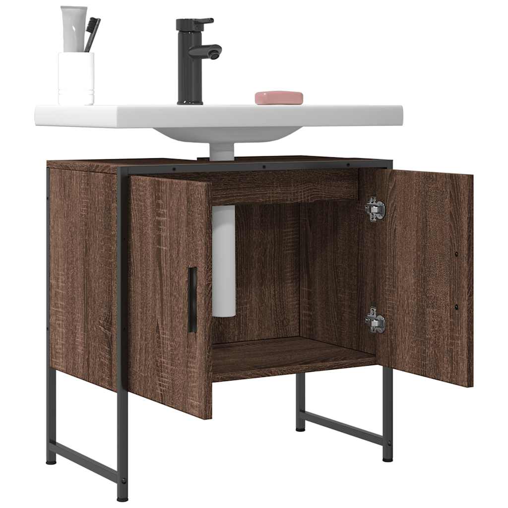 Mobile Lavabo Bagno Rovere Marrone 60x33x60cm Legno Multistrato | homemem39