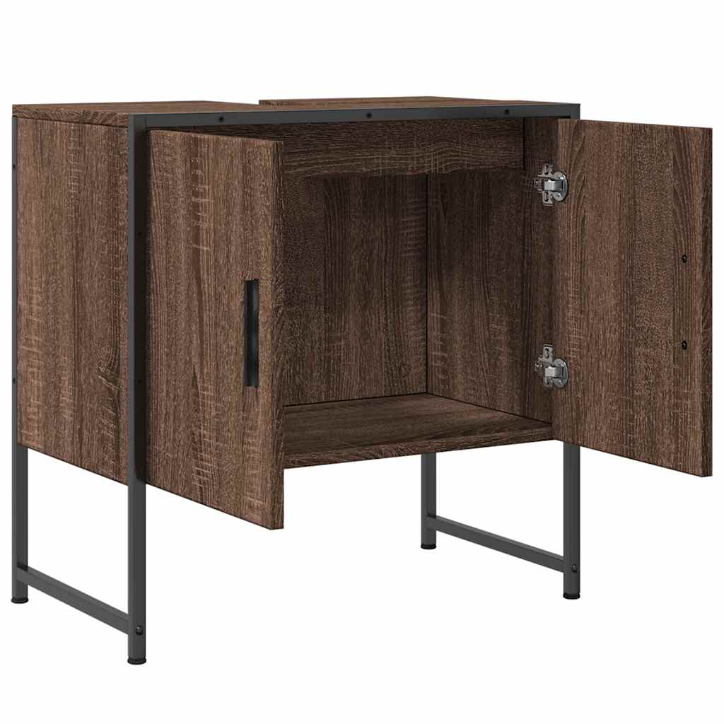 Mobile Lavabo Bagno Rovere Marrone 60x33x60cm Legno Multistrato | homemem39