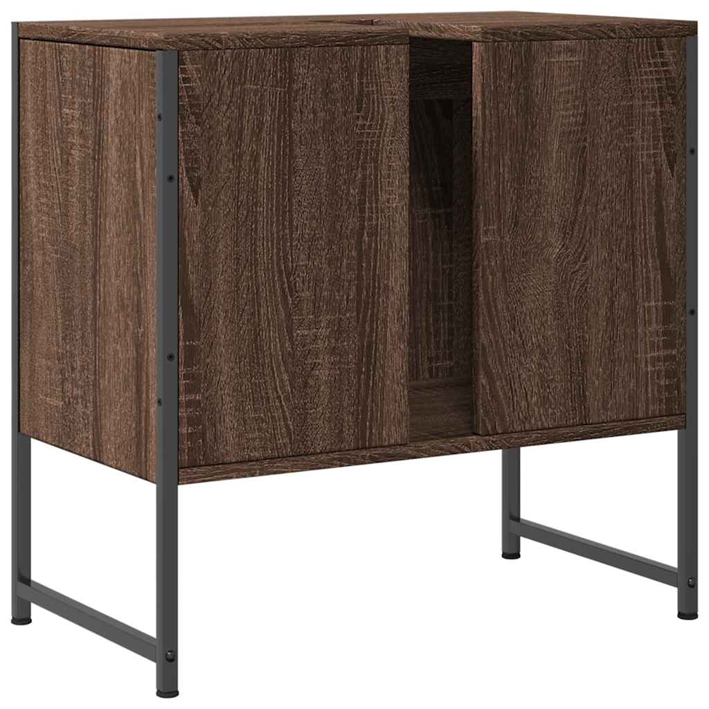 Mobile Lavabo Bagno Rovere Marrone 60x33x60cm Legno Multistrato - homemem39