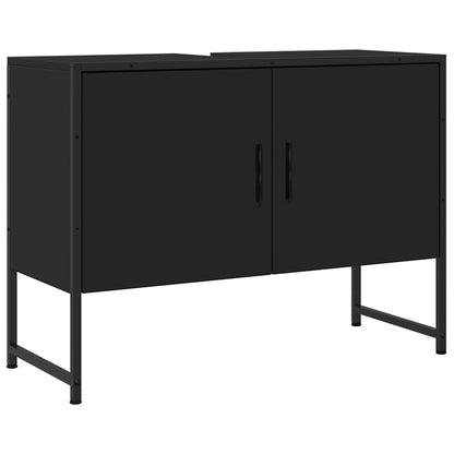 Mobile Lavabo Bagno Nero 60x30x60 cm Legno Multistrato | homemem39