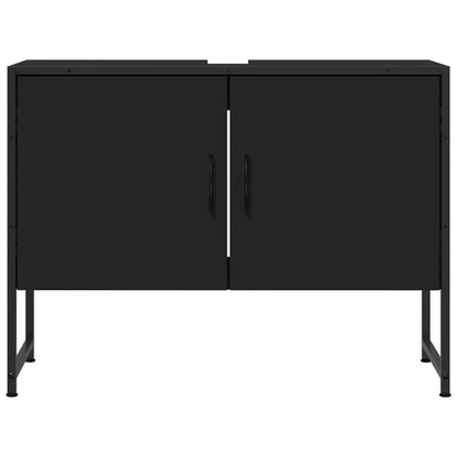 Mobile Lavabo Bagno Nero 60x30x60 cm Legno Multistrato | homemem39