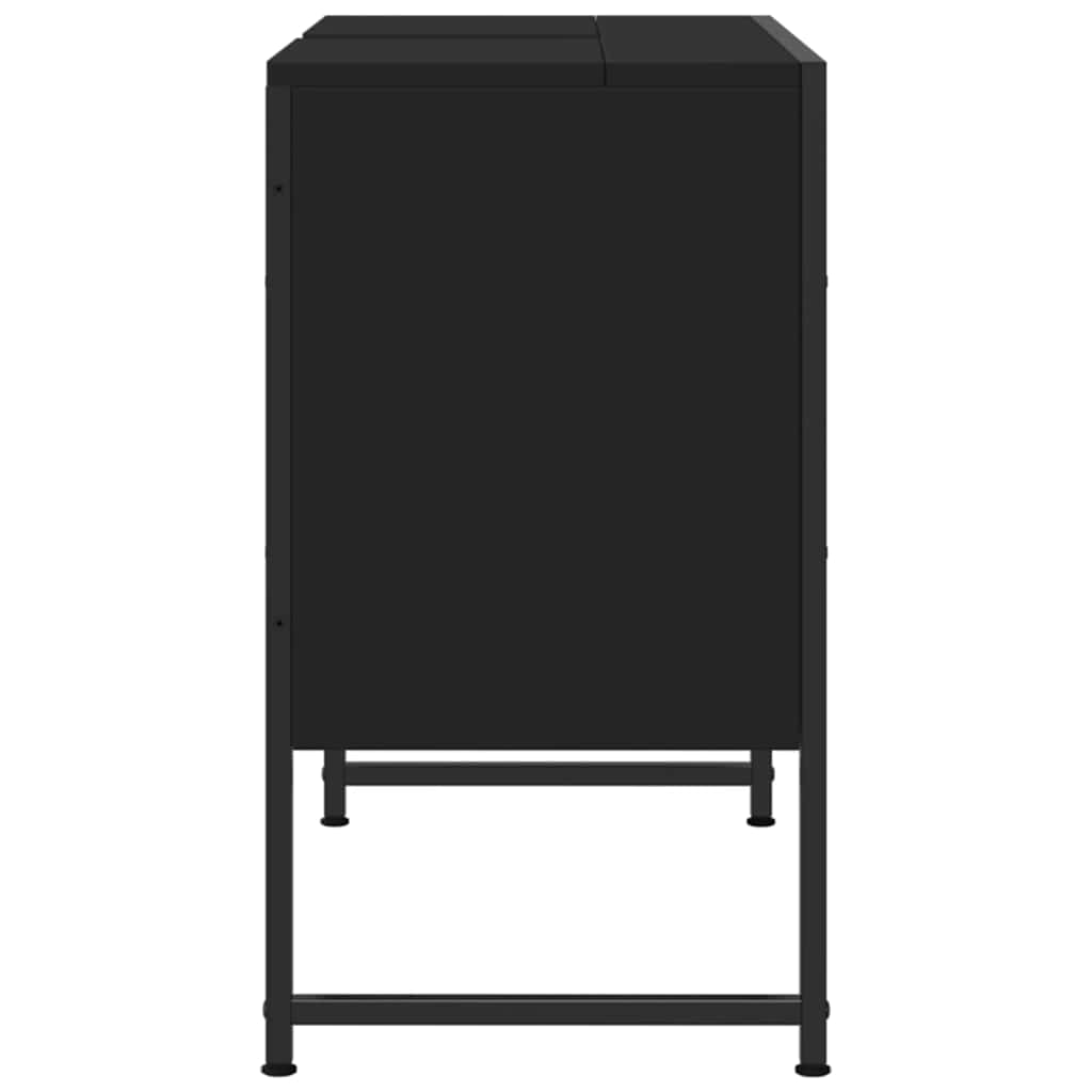 Mobile Lavabo Bagno Nero 60x30x60 cm Legno Multistrato | homemem39