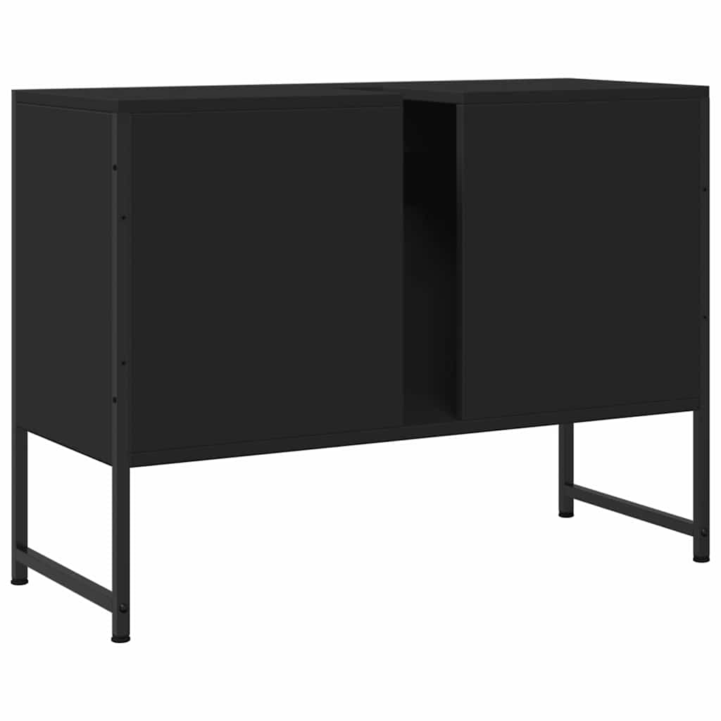 Mobile Lavabo Bagno Nero 60x30x60 cm Legno Multistrato | homemem39