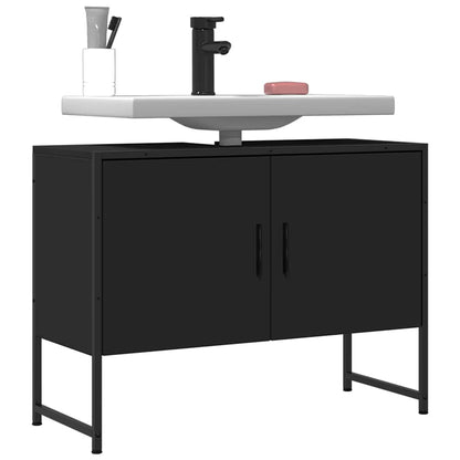 Mobile Lavabo Bagno Nero 60x30x60 cm Legno Multistrato | homemem39