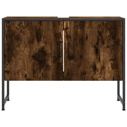 Mobile Lavabo Bagno Rovere Fumo 60x30x60 cm Legno Multistrato | homemem39