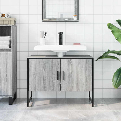 Mobile Lavabo Bagno Grigio Sonoma 60x30x60 cm Legno Multistrato | homemem39
