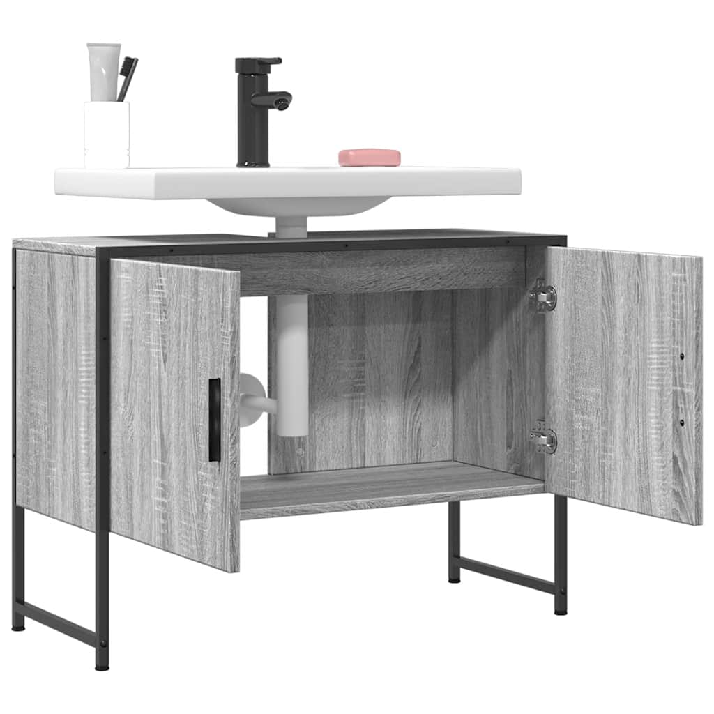 Mobile Lavabo Bagno Grigio Sonoma 60x30x60 cm Legno Multistrato | homemem39