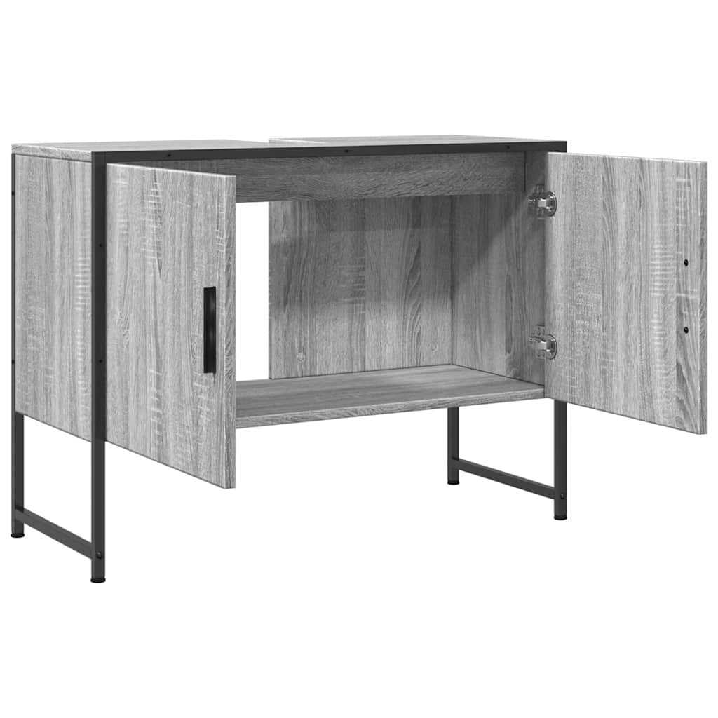 Mobile Lavabo Bagno Grigio Sonoma 60x30x60 cm Legno Multistrato | homemem39