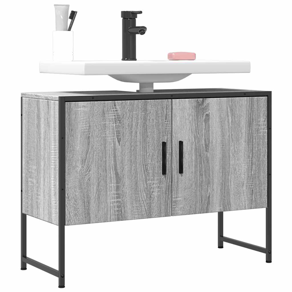 Mobile Lavabo Bagno Grigio Sonoma 60x30x60 cm Legno Multistrato | homemem39