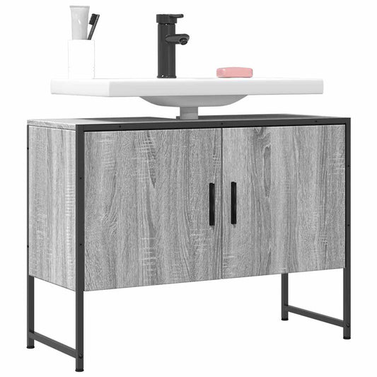 Mobile Lavabo Bagno Grigio Sonoma 60x30x60 cm Legno Multistrato | homemem39