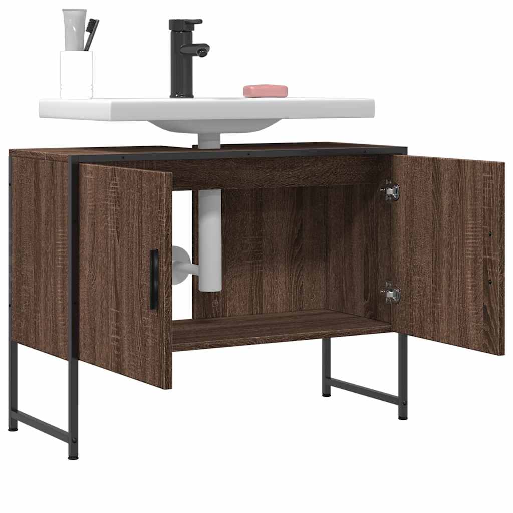 Mobile Lavabo Bagno Rovere Marrone 60x30x60cm Legno Multistrato | homemem39