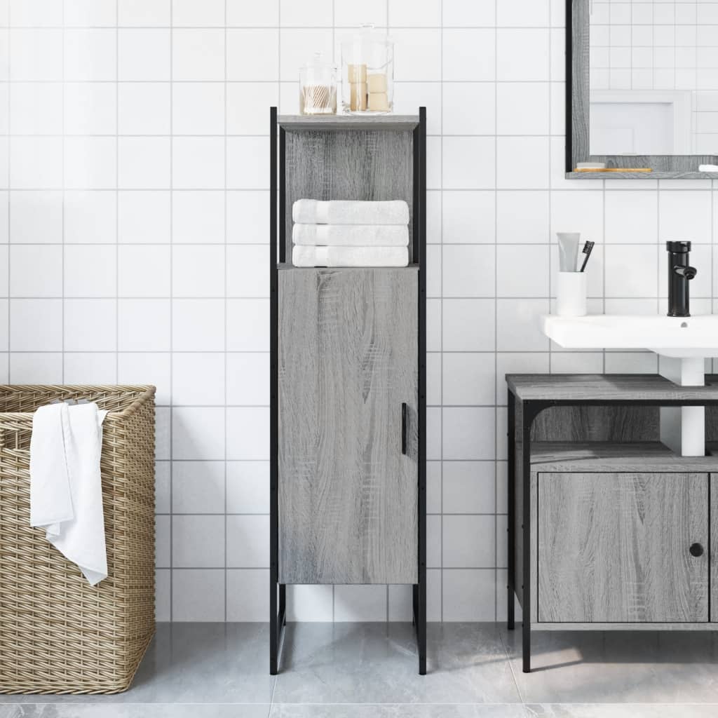 Mobile da Bagno Grigio Sonoma 33x33x120,5cm Legno Multistrato - homemem39