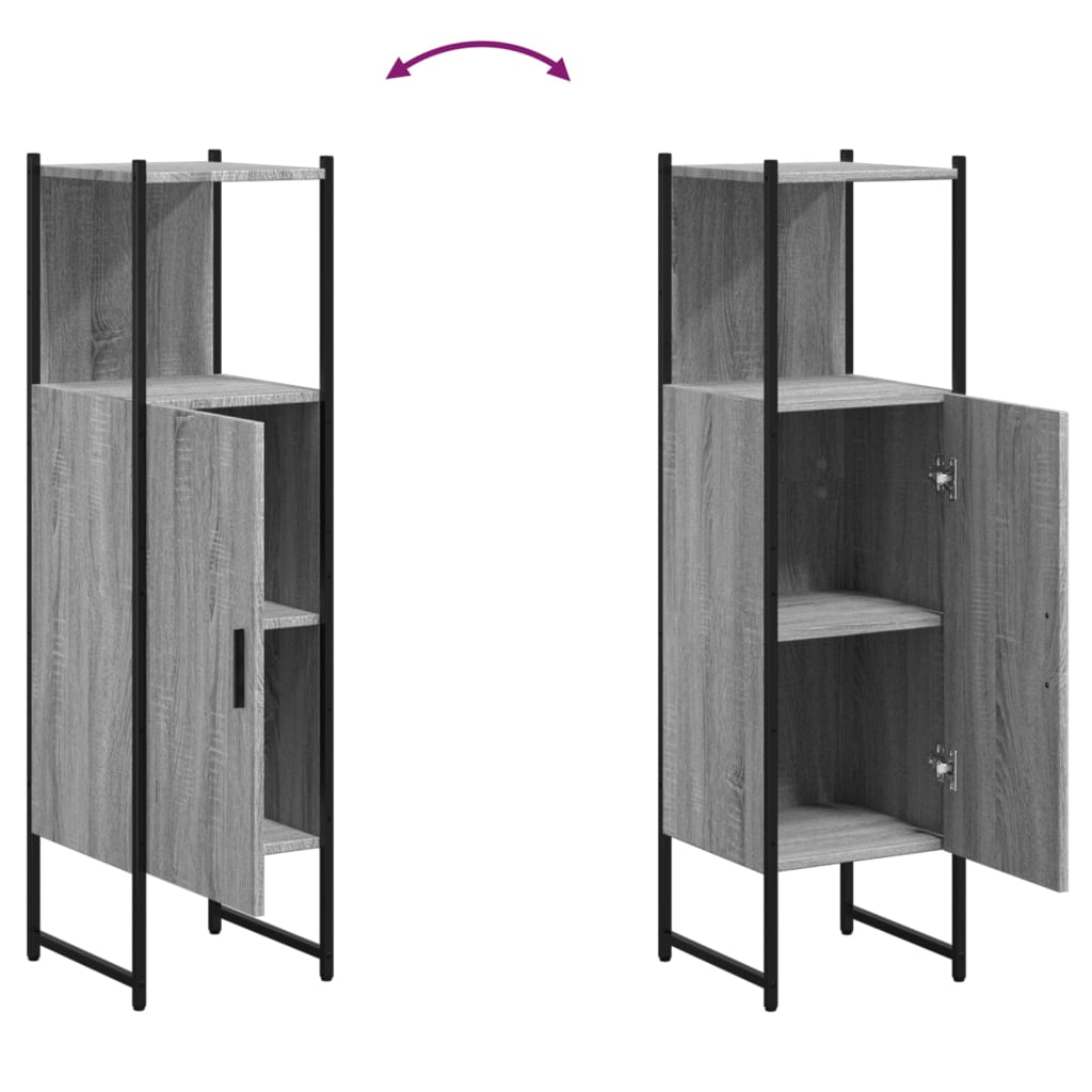 Mobile da Bagno Grigio Sonoma 33x33x120,5cm Legno Multistrato | homemem39