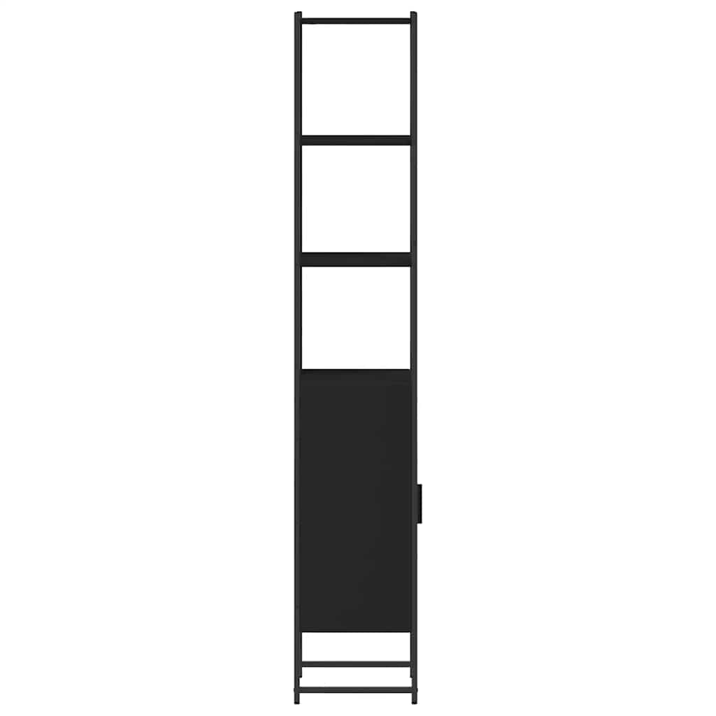Mobile da Bagno Nero 33x33x185,5 cm in Legno Multistrato | homemem39
