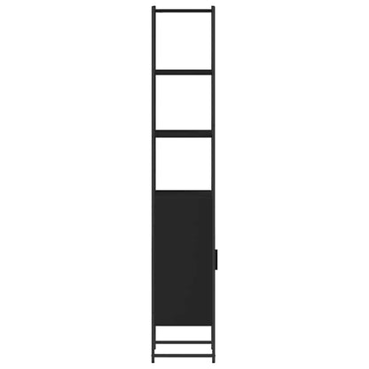 Mobile da Bagno Nero 33x33x185,5 cm in Legno Multistrato | homemem39