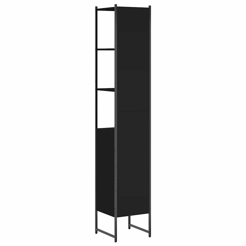 Mobile da Bagno Nero 33x33x185,5 cm in Legno Multistrato | homemem39