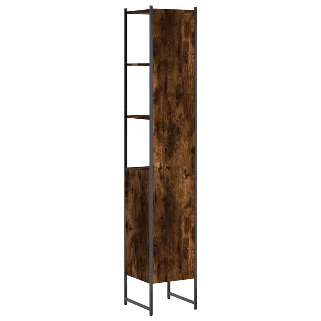 Mobile da Bagno Rovere Fumo 33x33x185,5 cm in Legno Multistrato | homemem39