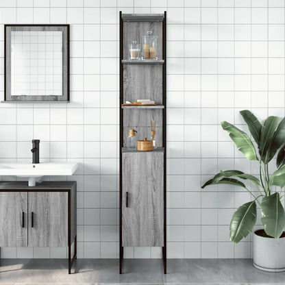 Mobile da Bagno Grigio Sonoma 33x33x185,5 cm Legno Multistrato | homemem39