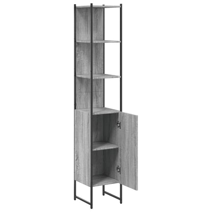 Mobile da Bagno Grigio Sonoma 33x33x185,5 cm Legno Multistrato | homemem39