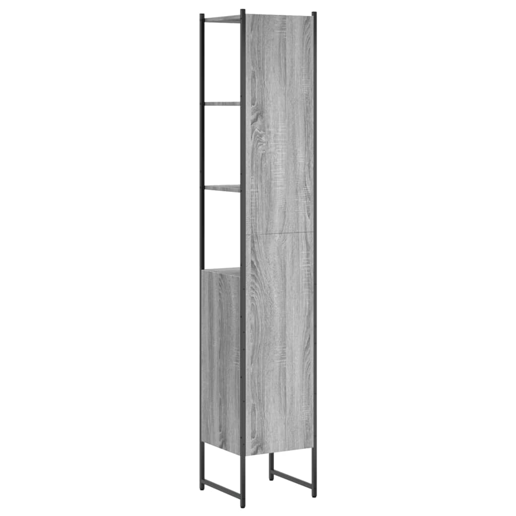 Mobile da Bagno Grigio Sonoma 33x33x185,5 cm Legno Multistrato | homemem39