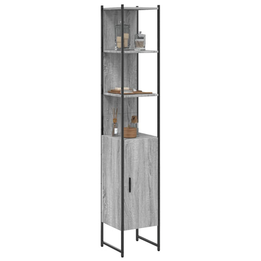 Mobile da Bagno Grigio Sonoma 33x33x185,5 cm Legno Multistrato | homemem39
