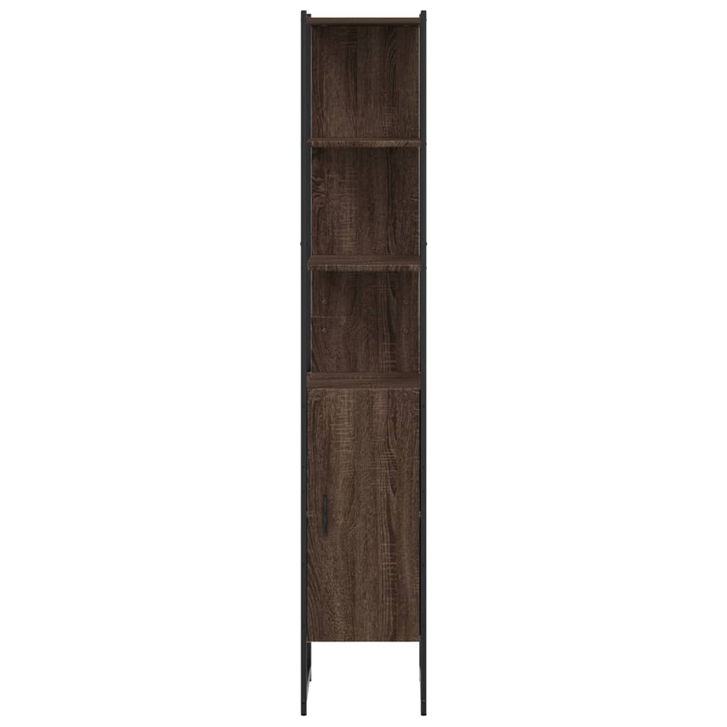 Armadietto Bagno Rovere Marrone 33x33x185,5cm Legno Multistrato - homemem39