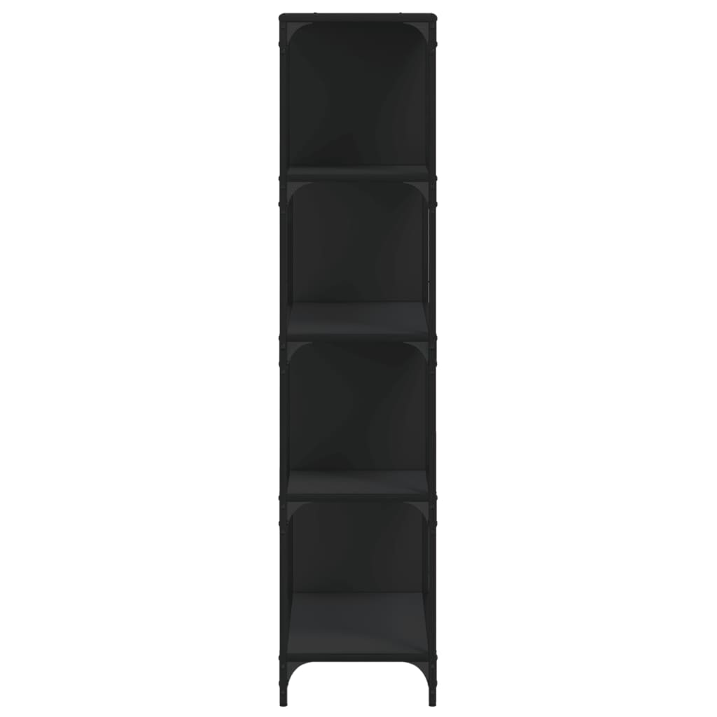 Libreria a 4 Gradini Nera 139x33,5x149 cm in Legno Multistrato | homemem39