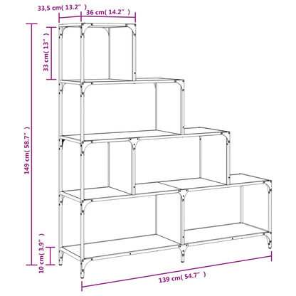 Libreria 4 Gradini Rovere Sonoma 139x33,5x149 Legno Multistrato | homemem39