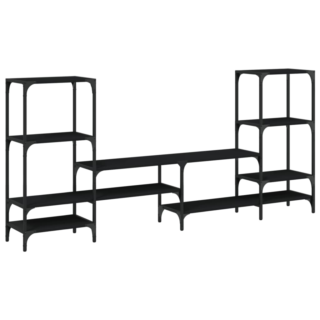 Mobile Porta TV Nero 206,5x28,5x95 cm in Legno Multistrato | homemem39