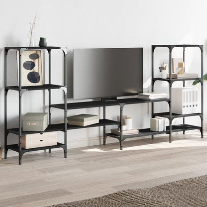 Mobile Porta TV Nero 206,5x28,5x95 cm in Legno Multistrato | homemem39