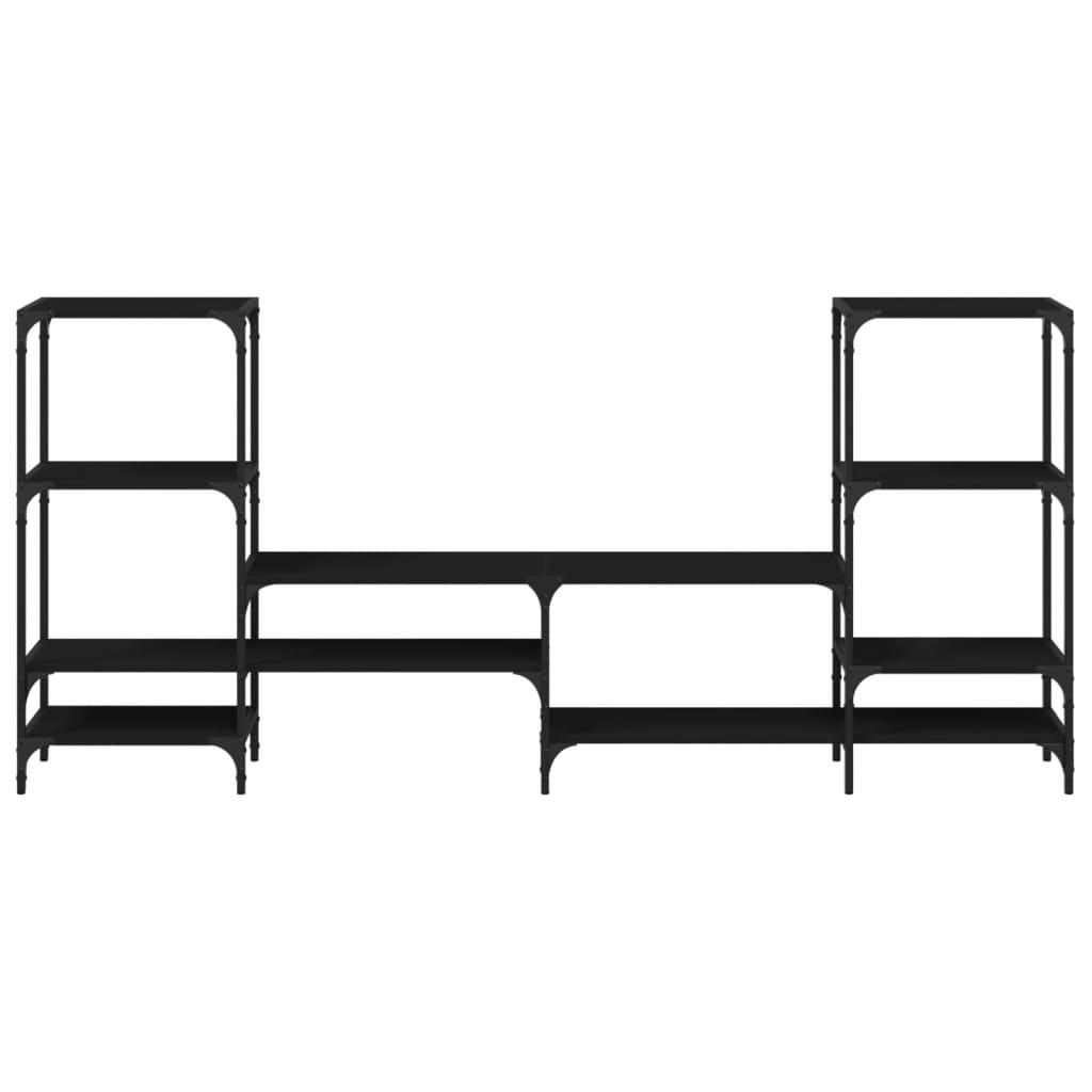 Mobile Porta TV Nero 206,5x28,5x95 cm in Legno Multistrato | homemem39