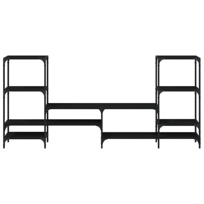 Mobile Porta TV Nero 206,5x28,5x95 cm in Legno Multistrato | homemem39