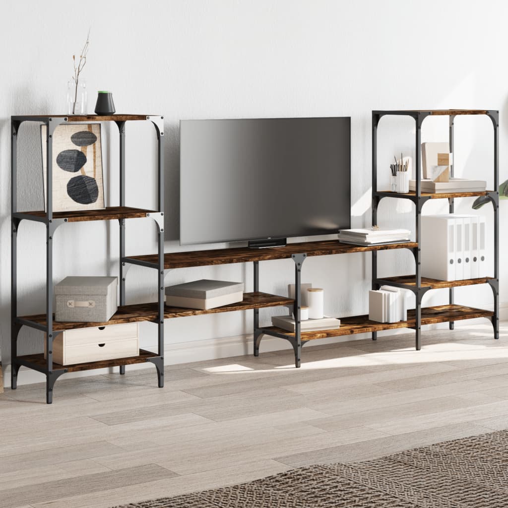 Mobile Porta TV Rovere Fumo 206,5x28,5x95 cm Legno Multistrato | homemem39
