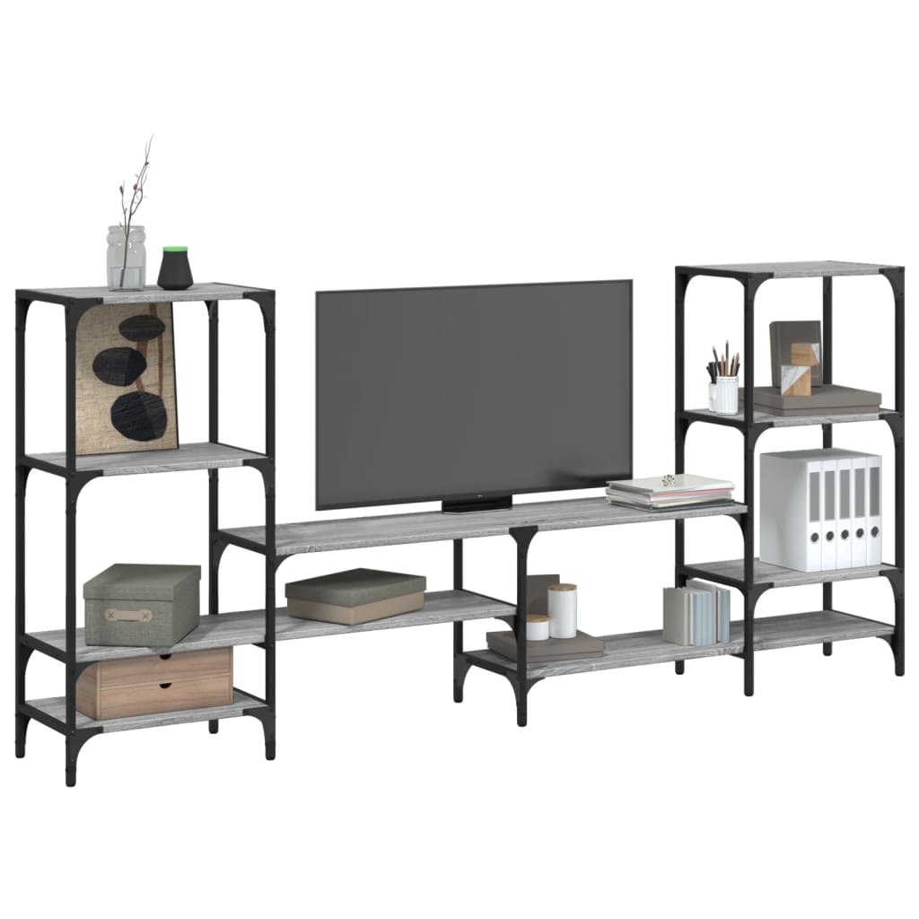 Mobile Porta TV Grigio Sonoma 206,5x28,5x95cm Legno Multistrato | homemem39