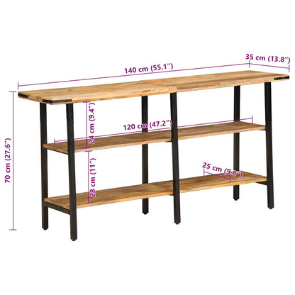 Tavolo Consolle 140x35x70 cm in Legno Massello di Mango