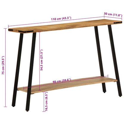Tavolo Consolle 110x30x75 cm in Legno Massello di Mango - homemem39