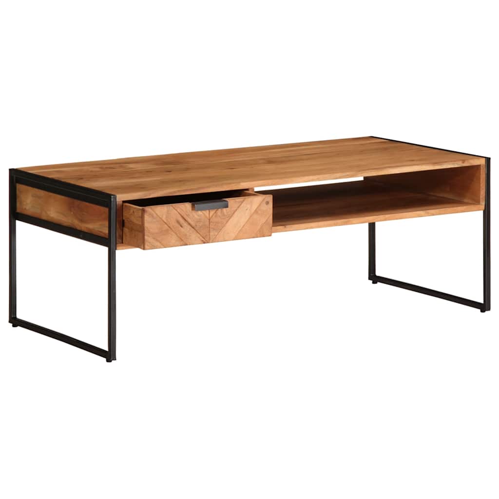 Tavolino da Salotto 110x55x40 cm in Legno Massello di Acacia | homemem39