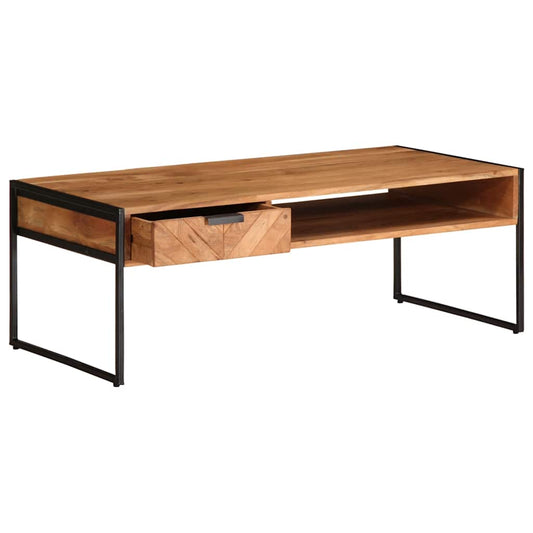 Tavolino da Salotto 110x55x40 cm in Legno Massello di Acacia | homemem39