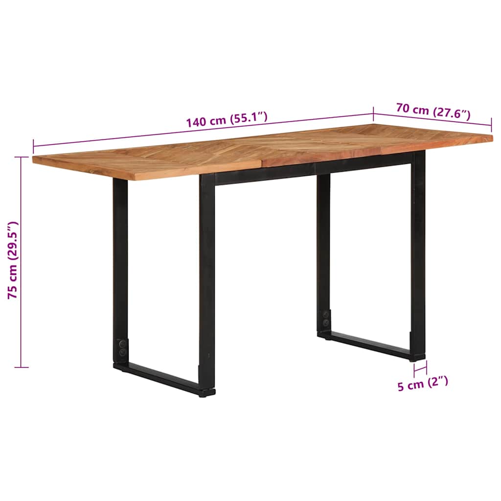 Tavolo da Pranzo 140x70x75 cm in Legno Massello di Acacia | homemem39