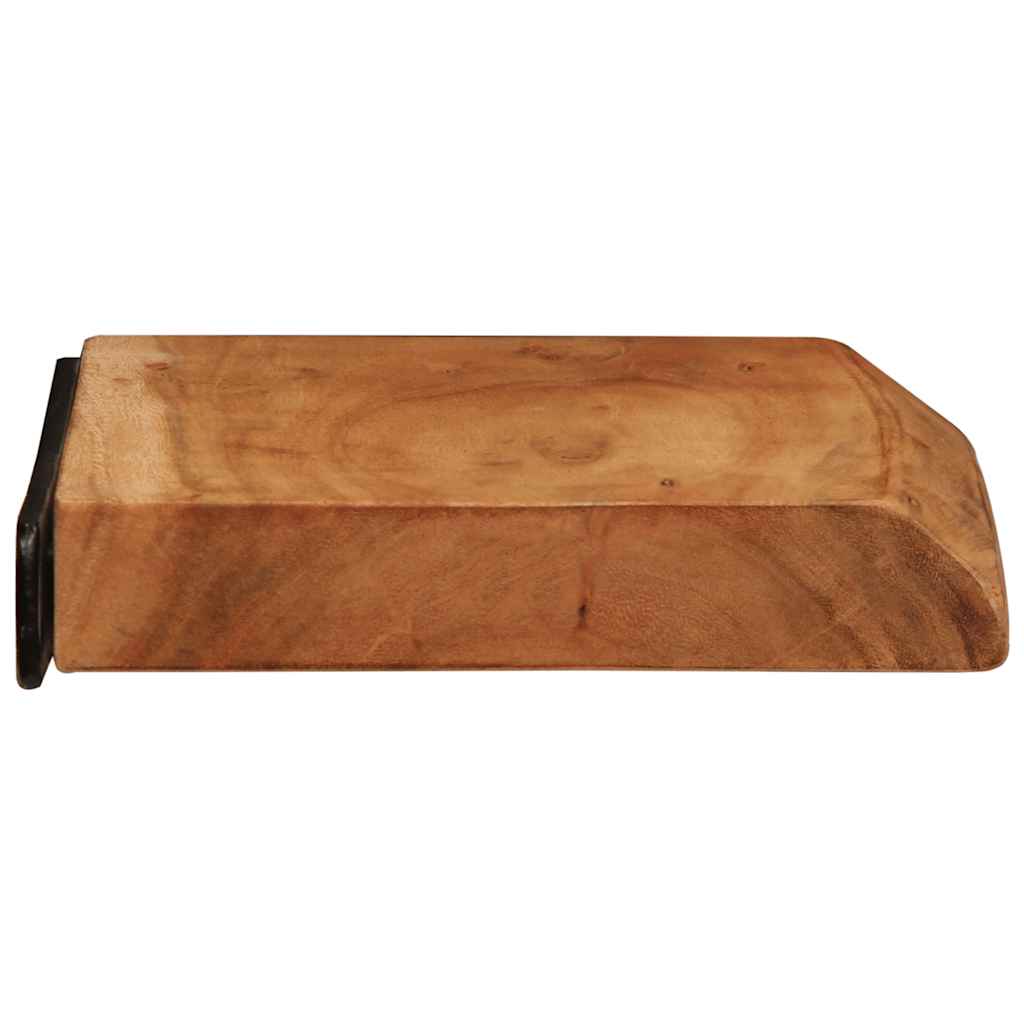 Mensole da Parete 2 pz 30x20x3,5 cm in Legno Massello di Acacia
