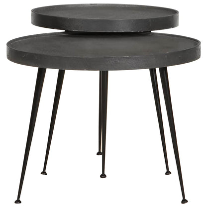 Tavolini da Salotto 2 pz Neri in Legno Multistrato