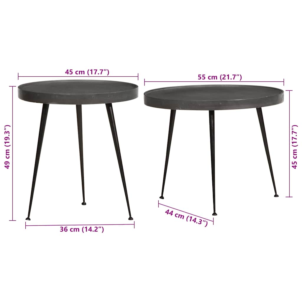 Tavolini da Salotto 2 pz Neri in Legno Multistrato