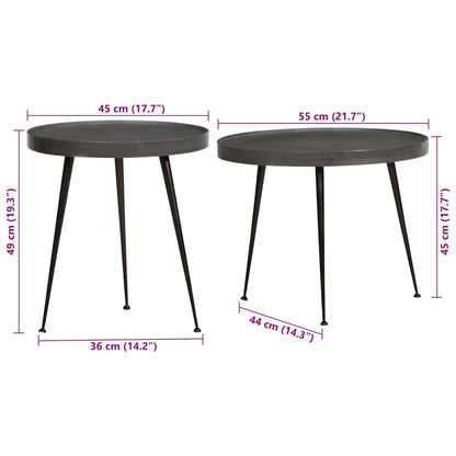 Tavolini da Salotto 2 pz Neri in Legno Multistrato