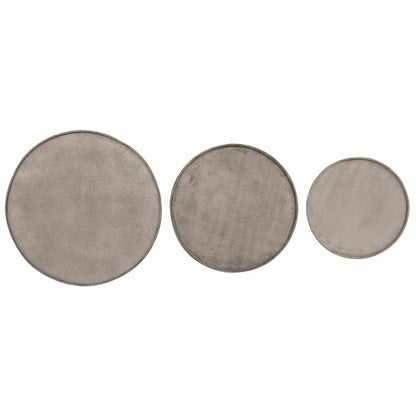 Tavolini da Salotto 3 pz Argento in Legno Multistrato